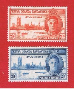 Kenya-Uganda-Tanzania #90-91  MVFLH OG  Peace Issue   Free S/H