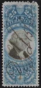 R112 25¢ Second Issue Documentary Stamp (1871) Used