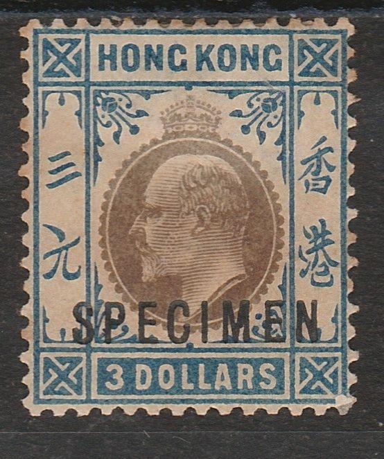 HONG KONG 1903 KEVII 43 SPECIMEN WMK CROWN CA