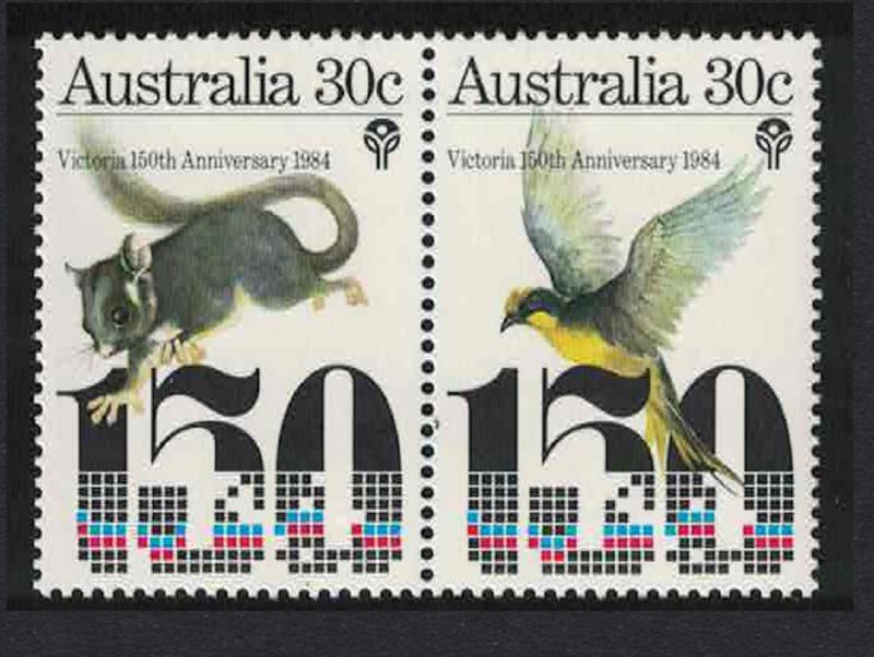 Australia Honeyeater Bird Possum 150th Anniversary of Victoria 2v SG#959-960