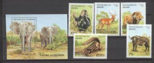 Benin 774-79 MNH Wild animals SCV6.50