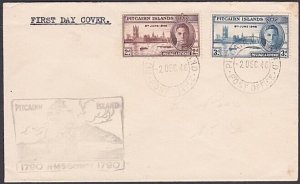 PITCAIRN 1946 Victory set on FDC - Bounty commem cachet....................A1890