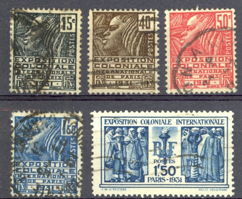 France Sc# 258-262 Used (b) 1930-1931 Colonial Exposition Issue