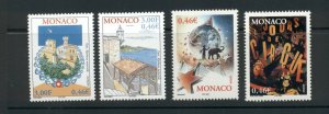 Monaco #2204-05/#2252-53 (2001-02 Europa sets) VFMNH CV $5.50