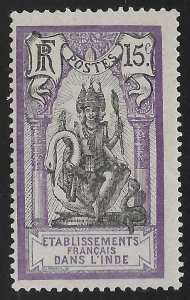 French India #34 15c Brahma ~ MHR