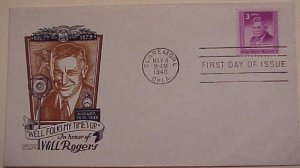 US FDC STAEHLE ROGERS 1948