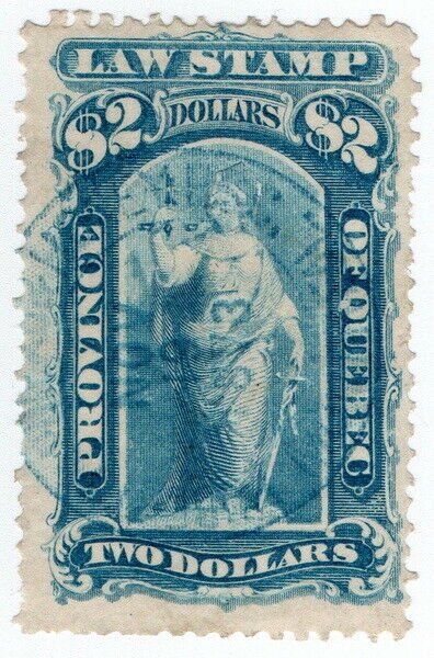 (I.B) Canada Revenue : Quebec Law Stamp $2 (1871)