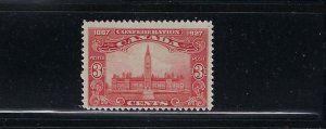 CANADA SCOTT #143 1927 PARLIAMENT BUILDING 3C (BROWN CARMINE)- MINT NEVER HINGED