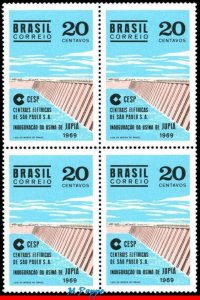 1136 BRAZIL 1969 HYDROELECTRIC, JUPIA DAM, RIVER ENERGY MI# 1227 C-646 BLOCK MNH