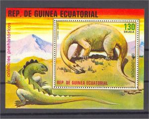 GUINEA EQUATORIAL, DINOSAUR, SOUVENIR SHEET NH **!