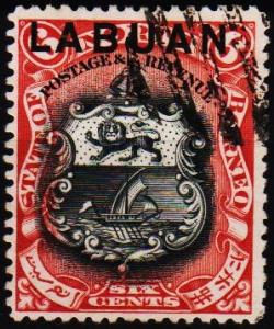 North Borneo(Labuan).1894 6c  S.G.67 Fine Used