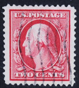 U.S. Used #332 2c Washington, Superb Jumbo. Vertical Cancel. A Gem!