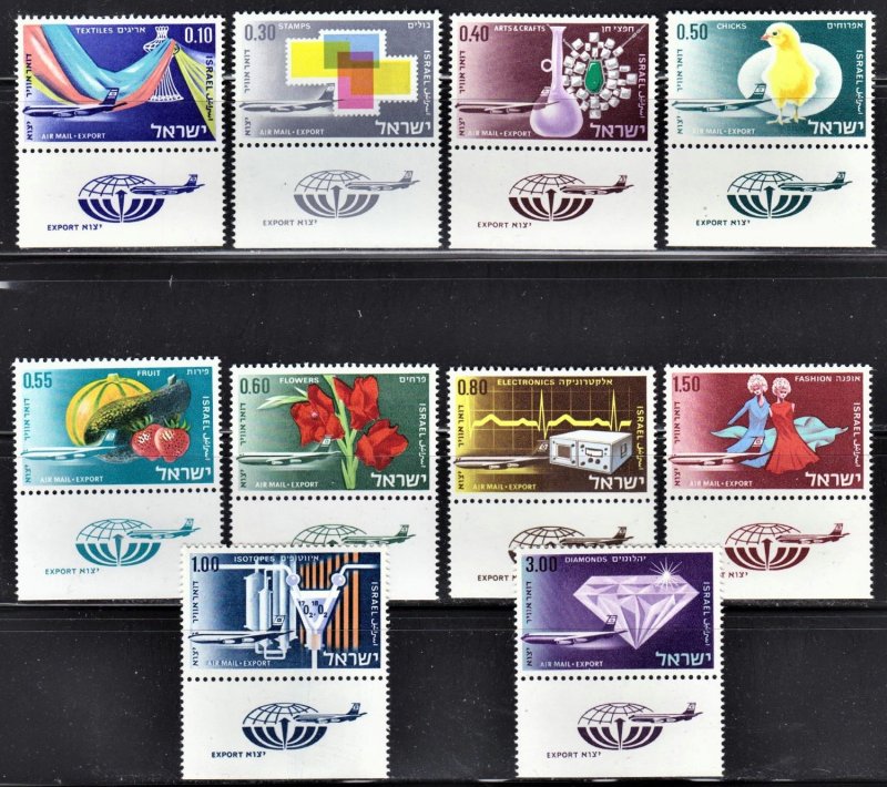 Israel Scott C38-47 complete set  F to VF mint OG NH.