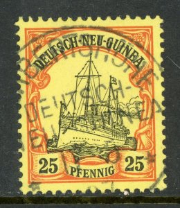 Germany 1901 New Guinea 25pf Orange/Black Yacht Unwmk Scott # 11 VFU X293