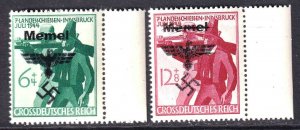 GERMANY B278-B279 MEMEL OVERPRINTS OG NH U/M F/VF BEAUTIFUL GUM