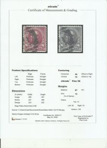 # 282a Purple Lake Used PAIR Garfield One stamp XF SCV-120.00