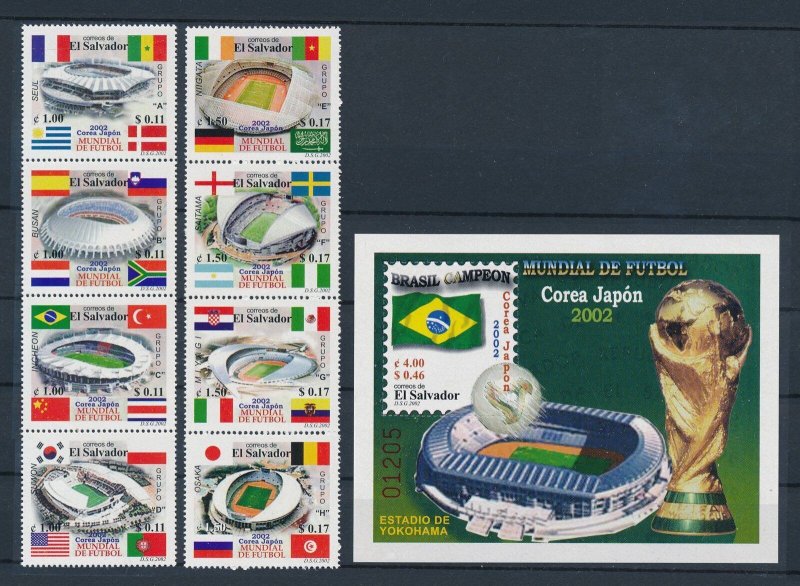 [119773] El Salvador 2002 World Cup Football soccer stadiums with Sheet MNH