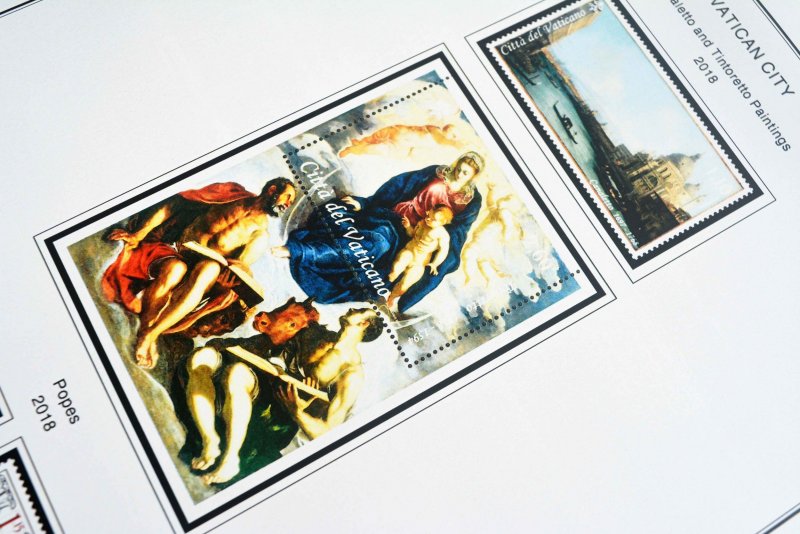 COLOR PRINTED VATICAN CITY 2011-2020 STAMP ALBUM PAGES (48 illustrated pages)