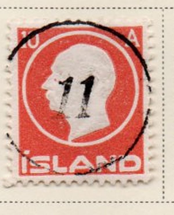 Iceland Sc 93 1912 10 aur Frederik VIII stamp used