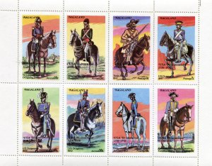 Nagaland 1979 U.S.A. BICENTENNIAL Uniforms & Horses Sheet Perforated Mint (NH)