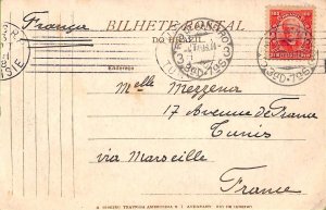 ac1606 -  BRAZIL - POSTAL HISTORY - POSTCARD to TUNISIA  1909