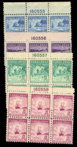 United States Possessions, Canal Zone #142-145 Cat$54, 1949 3c-18c, set of fo...