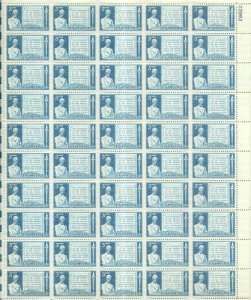 US Stamp - 1948 Gettysburg Address - 50 Stamp Sheet - Scott #978