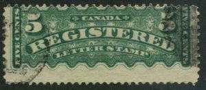 Canada SC# F2 Registered Mail 5c used