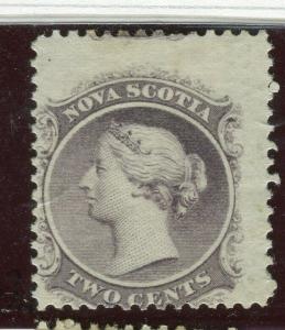 CANADA; NOVA SCOTIA 1860 early classic QV issue Mint hinged 2c. value PERF SHIFT