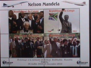 ​CONGO-2013-FAMOUS PERSON-NELSON MANDELA -MNH S/S VF WE SHIP TO WORLD WIDE.