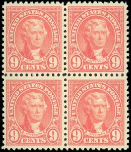 US SCOTT #561 VF/NH Block of 4, Rose / Light Rose Color, Attractive!