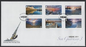 Guernsey 2011 FDC Sc 1136-1141 Seaside Views sepac