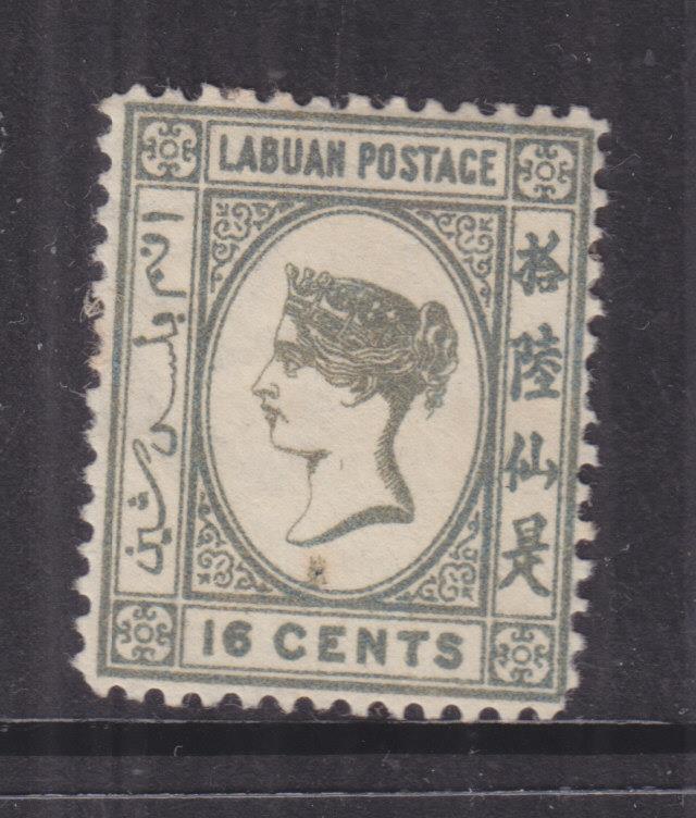 LABUAN, 1894 lithographed 16c. Grey, lhm., small spot.