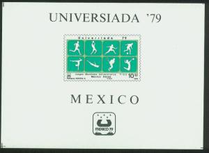 MEXICO C614, International University Games, Air Mail S.S  MINT, NH. F-VF.