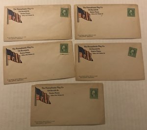 Group of 5 umailed Pennsylvania Flag Co covers circa 1920 [y7113]