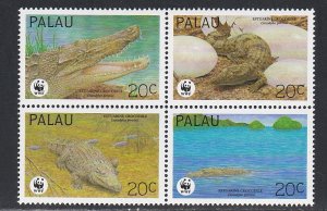 Palau #  323, WWF - Crocodiles, Mint  NH, 1/2 Cat.
