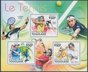 Togo 2011 MNH Sports Stamps Tennis Rafael Nadal Andy Murray Roger Federer 3v M/S