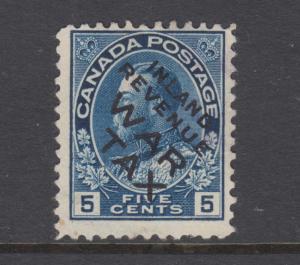 Canada Uni MR2Bi used.  1915 5c blue WAR TAX with INLAND REVENUE WAR TAX ovpt