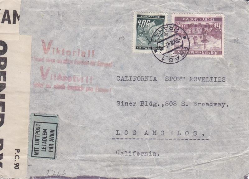 Prague, Bohemia & Moravia to Los Angeles, CA, 1941, See Remark (C1693)