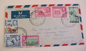 FIJI COVER #252B cat.$50.00 NADI AIRPORT 1948 MARCH 28 TO USA