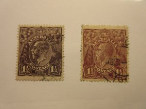 AUSTRALIA  Scott 63, 63a USED Cat $6.25