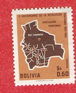 BOLIVIA SCOTT#473 1963 MAP - MNH