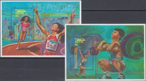 Nevis 1992 MNH Stamps Souvenir Sheet Scott 716-717 Sport Olympic Games Medals