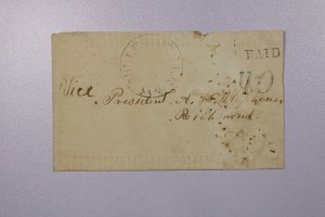 CSA 1861 Milledgeville Stampless 10 PAID Ladies Cover - L37853