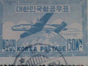 ​KOREA-1947-SC#C2 -FOUR MOTORS PLANE OVER GLOBE-USED-VF-78 YEARS OLD LAST ONE