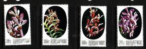 Singapore-Sc#247-50-unused NH set-Flowers-Orchids-1977-