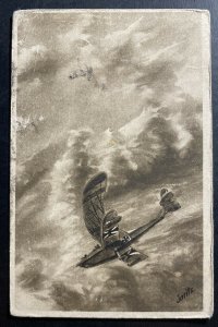 1918 KUK Feldpost Austria Picture Postcard cover To Lwow Poland Fighter Air Plan