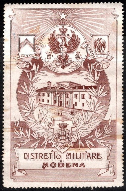 1914 Italy Poster Stamp Military District Of Modena. Mirandola. Paullo