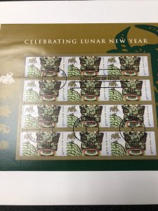 US FDC 4375 Chinese Lunar Year Of The Ox Souvenir Sheet First Day Of Issue 2009