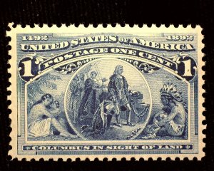HS&C: Scott #230 1 Cent Columbian Fresh Mint Vf/Xf NH US Stamp